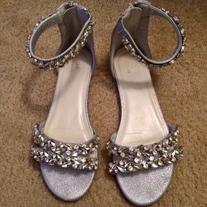 Silver Sandals with Jewels